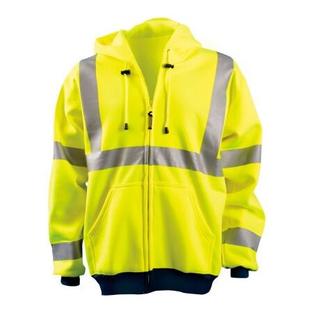 Occunomix OccuNomix Hi-Vis Premium Wicking Hoodie, Class 3, Hi-Vis Yellow, S, LUX-SWT3HZ-YS LUX-SWT3HZ-YS